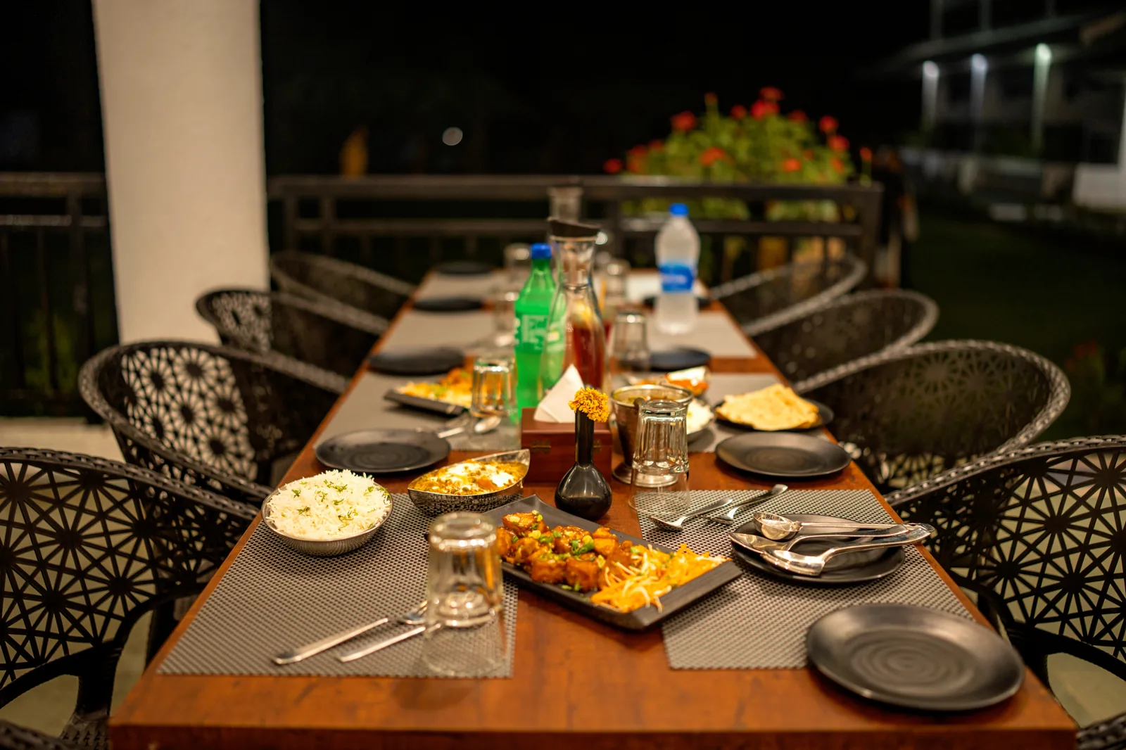 Dinner spread at Coco's Inn